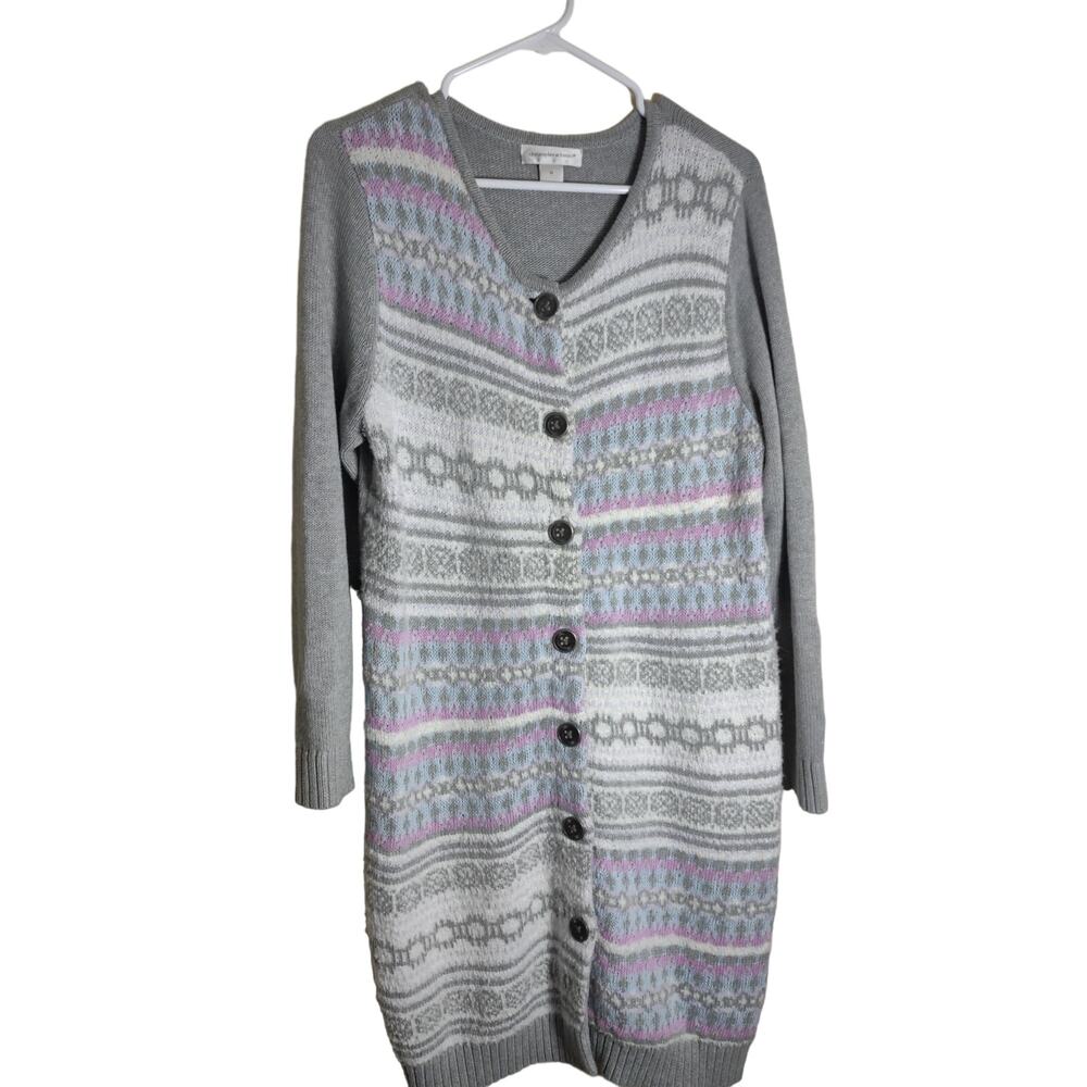 Christopher & Banks Gray and Lavender Cardigan
